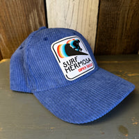 Hermosa BEACH SURF HERMOSA :: OPEN DAILY 6 Panel Low Profile Corduroy Cap - Blue