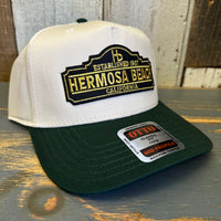 Hermosa Beach ARE YOU ESTABLISHED? Mid Profile Baseball Cap - Dark Green/Natural
