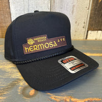 Hermosa Beach HERMOSA AVE 5 Panel Mid Profile Baseball Cap - Black