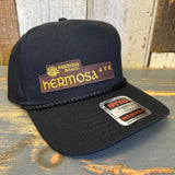 Hermosa Beach HERMOSA AVE 5 Panel Mid Profile Baseball Cap - Black