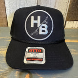 Hermosa Beach SKATEBOARDING WAS NEVER A CRIME 5 Panel Mid Profile Baseball Cap - Black