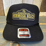 Hermosa Beach ARE YOUR ESTABLISHED? 5 Panel Mid Profile Baseball Cap - Black