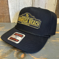 Hermosa Beach ARE YOUR ESTABLISHED? 5 Panel Mid Profile Baseball Cap - Black