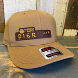 Wheat brown 5-panel mid-profile baseball cap with red Otto sticker, suitable for everyday casual wear.