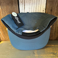Hermosa Beach SURF HERMOSA :: OPEN DAILY - 5 Panel Nylon Hat - Blue Spruce