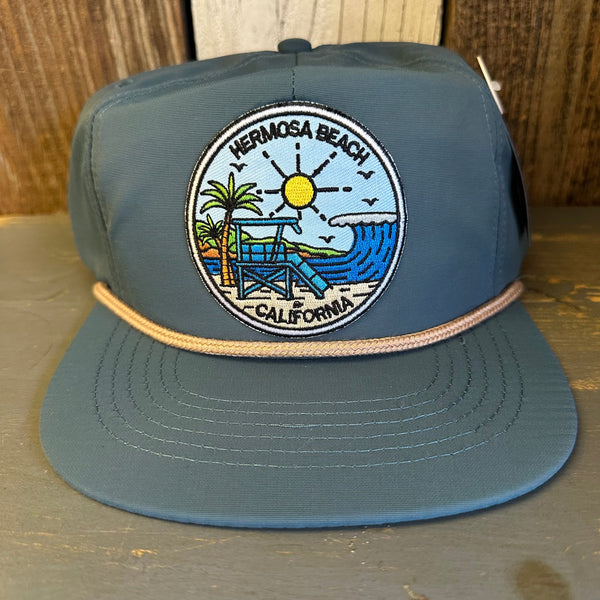 Hermosa Beach SHOREFRONT - 5 Panel Nylon Hat - Blue Spruce