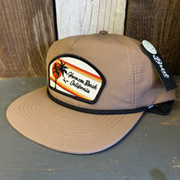 Hermosa Beach RETRO SUNSET - 5 Panel Nylon Hat - Light Brown