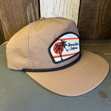 Hermosa Beach RETRO SUNSET - 5 Panel Nylon Hat - Light Brown