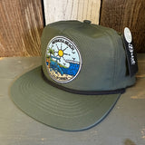 Hermosa Beach SHOREFRONT - 5 Panel Nylon Hat - Military Green