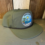 Hermosa Beach SHOREFRONT - 5 Panel Nylon Hat - Military Green