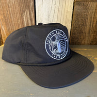 SOUTH BAY SURF (Navy Patch) - 5 Panel Nylon Hat -Black