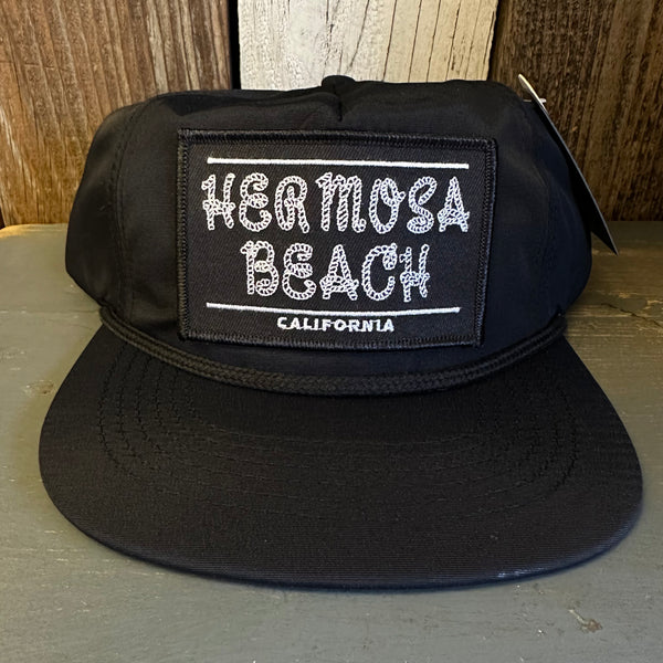 Hermosa Beach ROPER - 5 Panel Nylon Hat -Black