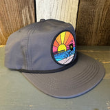 Hermosa Beach OBLIGATORY SUNSET - 5 Panel Nylon Hat -Charcoal