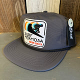 Hermosa Beach SURF HERMOSA :: OPEN DAILY - 5 Panel Nylon Hat -Charcoal