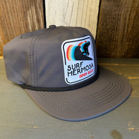 Hermosa Beach SURF HERMOSA :: OPEN DAILY - 5 Panel Nylon Hat -Charcoal
