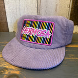Moonstone purple corduroy hat with colorful patch and adjustable strap for a customized fit.