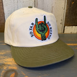 Two-tone cactus/natural workhorse hat with cactus patch and snapback closure, designed for everyday use.