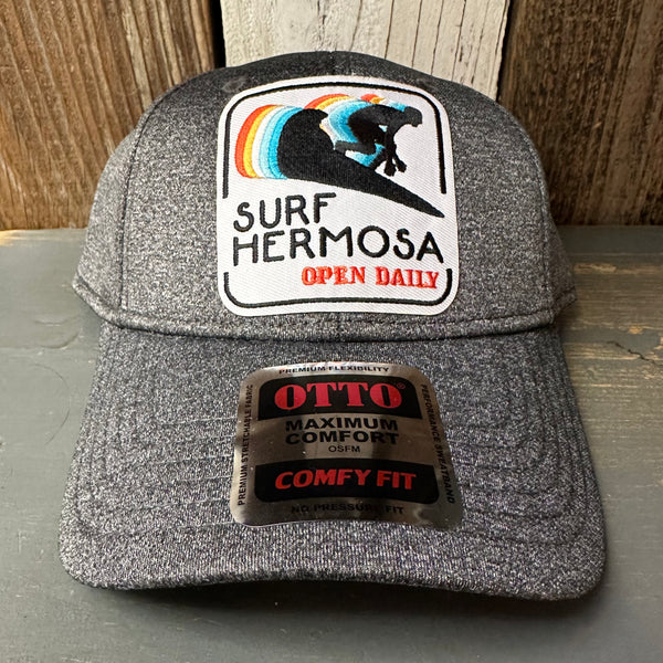 Hermosa Beach SURF HERMOSA :: OPEN DAILY - OTTO FLEX Low Profile Baseball Cap - Heather Black