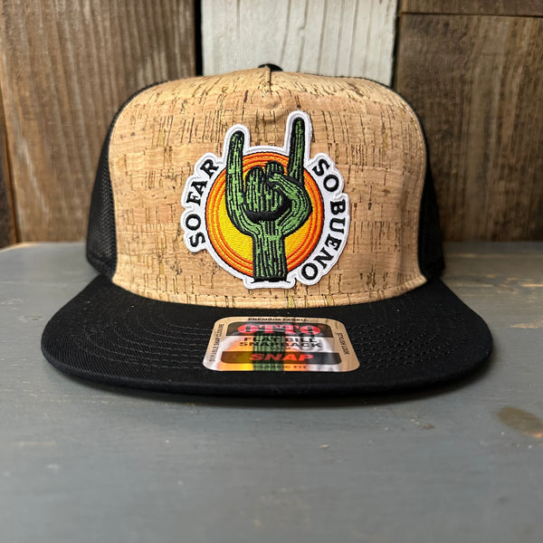 SO FAR :: SO BUENO Premium Cork Trucker Hat (Black)