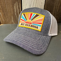 Hermosa Beach CLASSIC LOGO 6 Panel Low Profile Mesh Back Trucker Hat - Navy/White