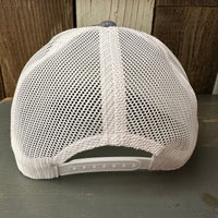Hermosa Beach CLASSIC LOGO 6 Panel Low Profile Mesh Back Trucker Hat - Navy/White