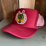 SO FAR :: SO BUENO High Crown Trucker Hat - Burgundy Maroon