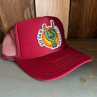 SO FAR :: SO BUENO High Crown Trucker Hat - Burgundy Maroon