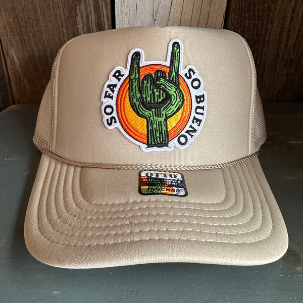 SO FAR :: SO BUENO High Crown Trucker Hat - Khaki