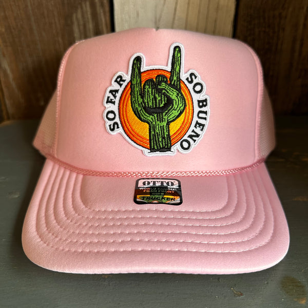 SO FAR :: SO BUENO High Crown Trucker Hat - Pink