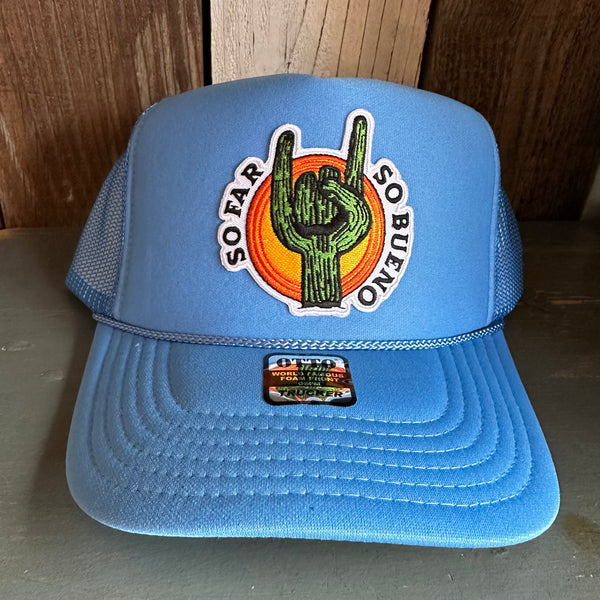 SO FAR :: SO BUENO High Crown Trucker Hat - Col. Blue