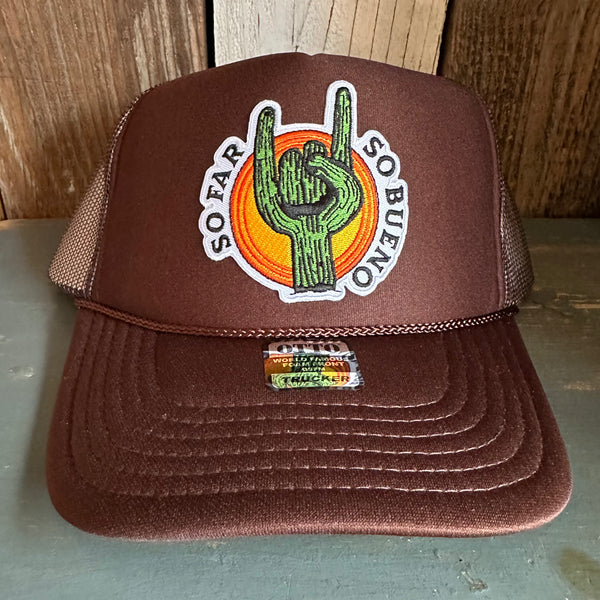 SO FAR :: SO BUENO High Crown Trucker Hat - Brown