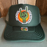 SO FAR :: SO BUENO High Crown Trucker Hat - Dark Green
