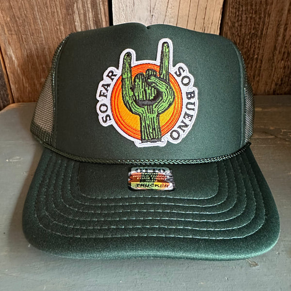 SO FAR :: SO BUENO High Crown Trucker Hat - Dark Green