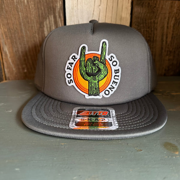 SO FAR :: SO BUENO Trucker Hat - Charcoal Grey (Flat Brim)