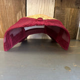 Hermosa Beach OBLIGATORY SUNSET Premium Cork Low Profile Mesh Back Trucker Hat - (Maroon/Cork)