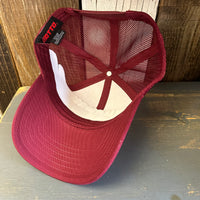 Hermosa Beach SUNBEAMS Premium Cork Low Profile Mesh Back Trucker Hat - (Maroon/Cork)