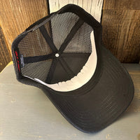 Hermosa Beach RETRO SUNSET Premium Cork Low Profile Mesh Back Trucker Hat - (Black/Cork)