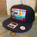 Hermosa Beach THE PERFECT WAVE 6 Panel Snapback Hat Cap - Black