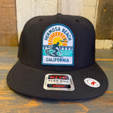 Hermosa Beach 1 to 3 FEET HIGH & RISING 6 Panel Snapback Hat Cap - Black