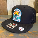 Hermosa Beach 1 to 3 FEET HIGH & RISING 6 Panel Snapback Hat Cap - Black