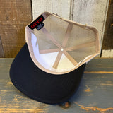 Hermosa Beach HERMOSA AVE - 5 Panel Mid Profile Trucker Hat - Khaki/Black