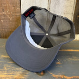 Hermosa Beach OBLIGATORY SUNSET Mid Profile Mesh Back Trucker Hat - Charcoal Grey