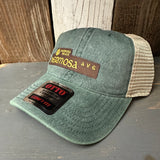 Hermosa Beach HERMOSA AVE 6 Panel Low Profile "OTTO COMFY FIT" Mesh Back Trucker Hat - Dark Green/Dark Green/Khaki