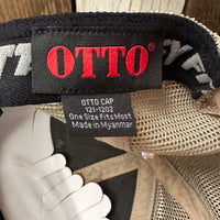 Hermosa Beach RETRO SUNSET 6 Panel Low Profile "OTTO COMFY FIT" Mesh Back Trucker Hat - Vintage Wash Black/Khaki