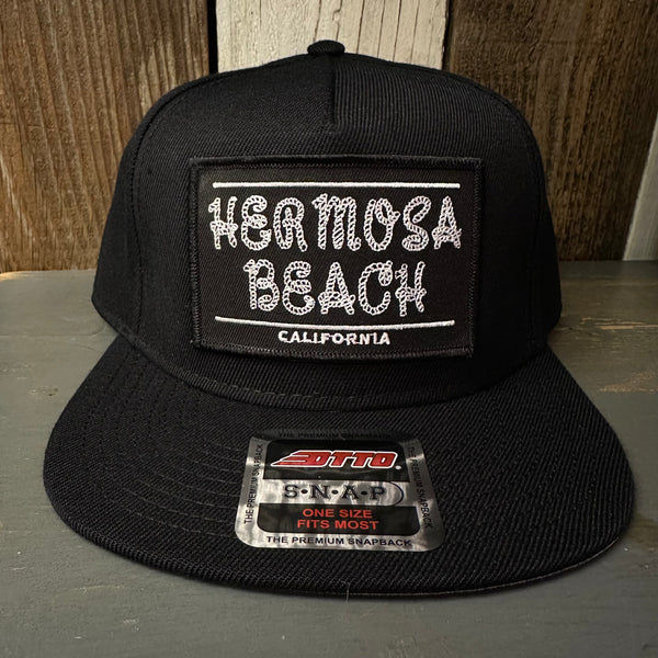 Hermosa Beach ROPER "OTTO SNAP" 5 Panel Mid Profile Snapback Hat - Black
