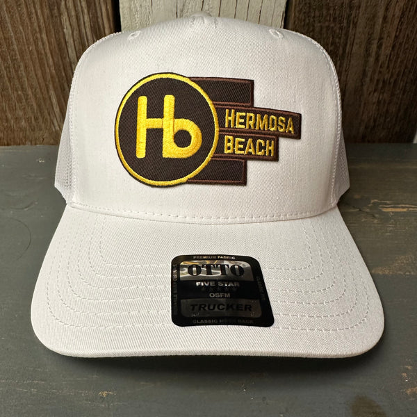 Hermosa Beach THE NEW STYLE - 5 Panel Mid Profile Mesh Back Trucker Hat - White