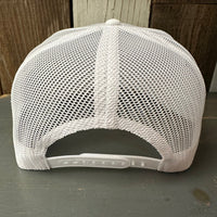 Hermosa Beach HIGH HEAT - 5 Panel Mid Profile Mesh Back Trucker Hat - White