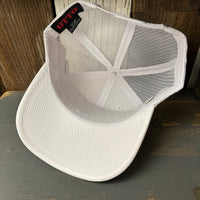 Hermosa Beach HIGH HEAT - 5 Panel Mid Profile Mesh Back Trucker Hat - White