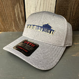 MANHATTAN BEACH PIER & ROUNDHOUSE - 6 Panel Trucker Hat - Heather Grey/White