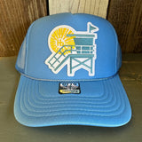 Hermosa Beach LIFEGUARD TOWER High Crown Trucker Hat- Col. Blue